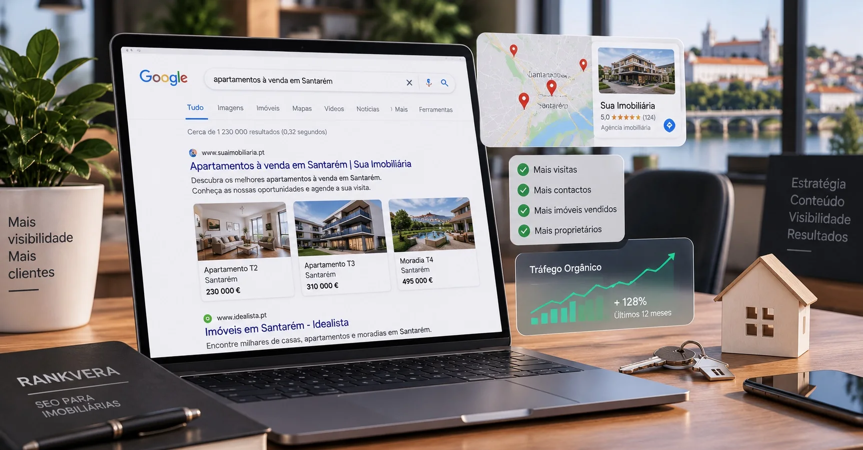 SEO para imobiliárias com pesquisa no Google, imóveis e localização local