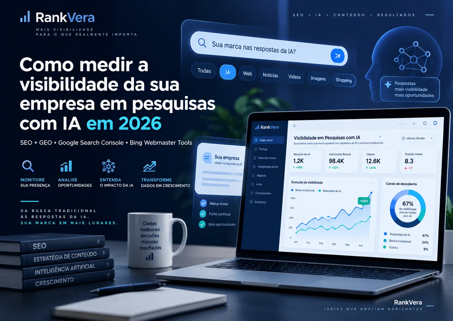 Análise da visibilidade de um website em pesquisas com inteligência artificial em 2026